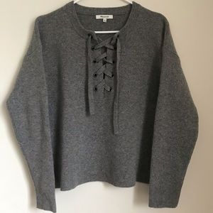 Madewell lace-up pullover sweater (offers welcome)
